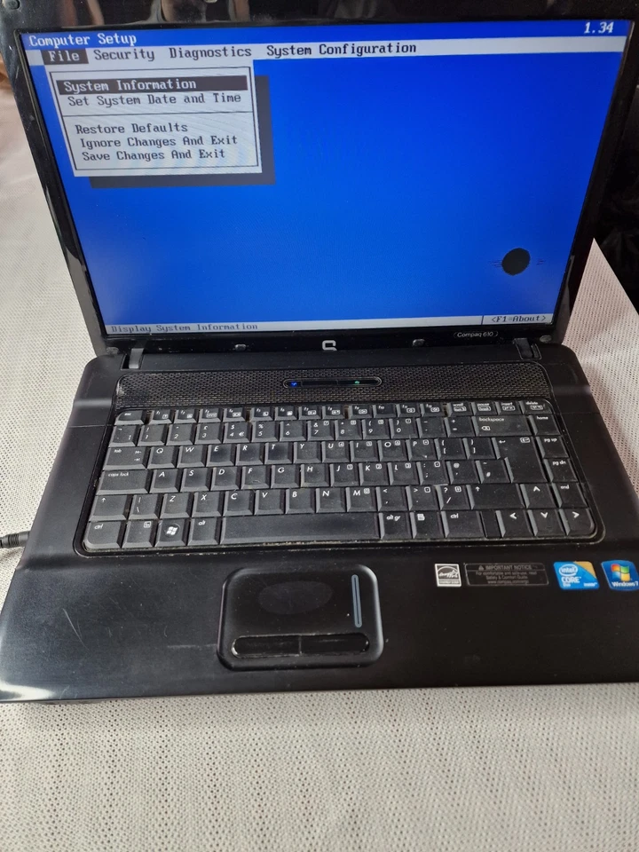 Compaq 610 IC2D T5870 2GHz 3Gb Ram No Hdd Spare Repair For Parts Read Descriptio - Image 3 of 4