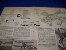 BUILD: SOPWITH PUP FREE FLIGHT R/C MODEL..PLANS/3-VIEWS/CUTAWAY..(548QQ)