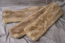 Vintage Mink 77" Scarf Luxurious Beige Palomino Fur