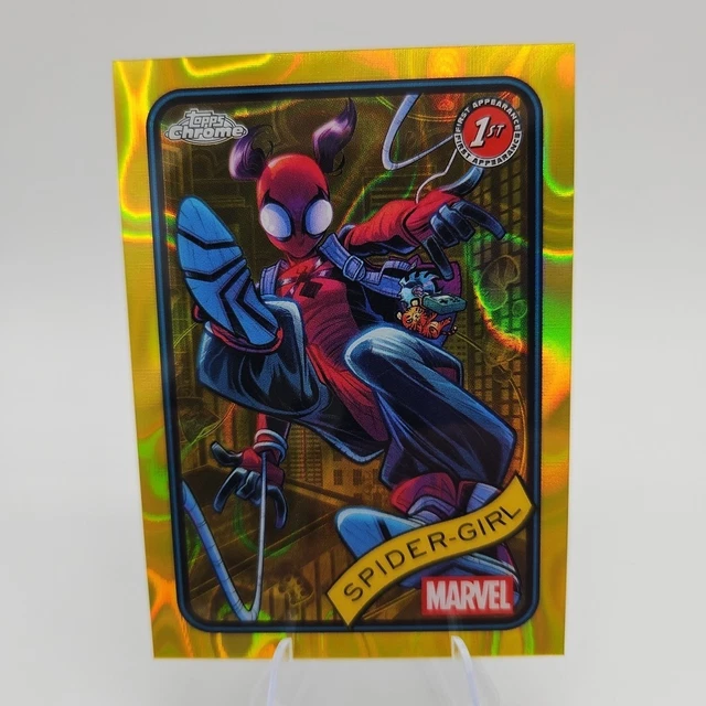 2025 Topps Chrome Marvel 1st #143 Spider-Girl Yellow Lava
