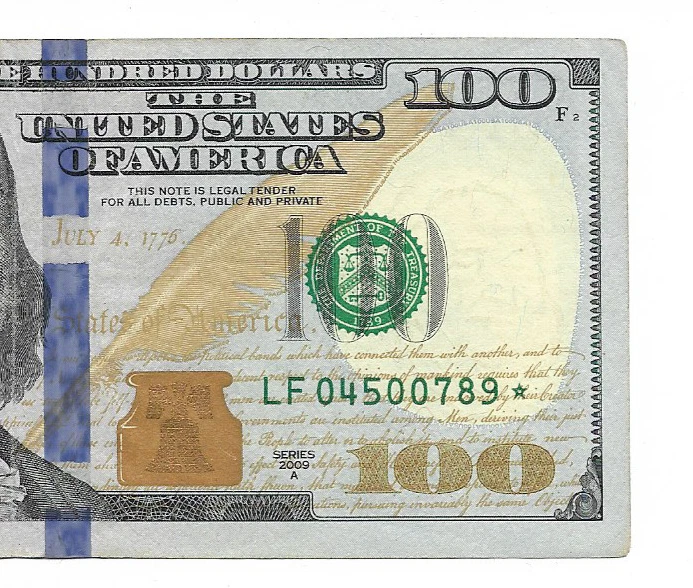 Series 2009A | US One Hundred Dollar Star Bill Collectors Note $100 LF 04500789* - Image 3 of 3