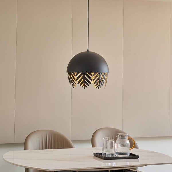 Lucande Pendelleuchte 'Aparas' (Design, Modern) In Schwarz Aus Metall (1 Flammig-image