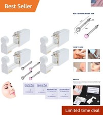 4-Pack Disposable Nose Piercing Kit with Safe Self-Piercing Gun - White Pink