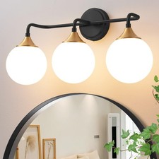 Bathroom Light Fixtures, Black Gold Bathroom Vanity Lights Over Mirror, Moder...