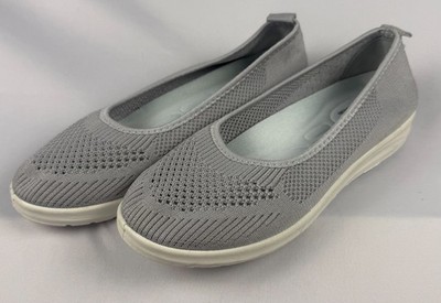 MU Musshoe Women s Gray Knit Slip-On Comfort Flats   Size 8.5   New
