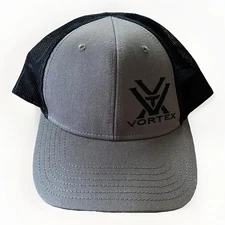 Vortex Snapback Mesh Back Trucker Hat Gray/Black One Size Embroidered 6 Panel