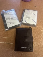 Baellerry Men’s Wallet Coin Pouch NEW Black Or Light Brown Leather Wallet