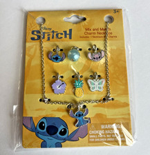 Disney Stitch Girls Mix Match Charm Necklace Set 7 Charms - NEW