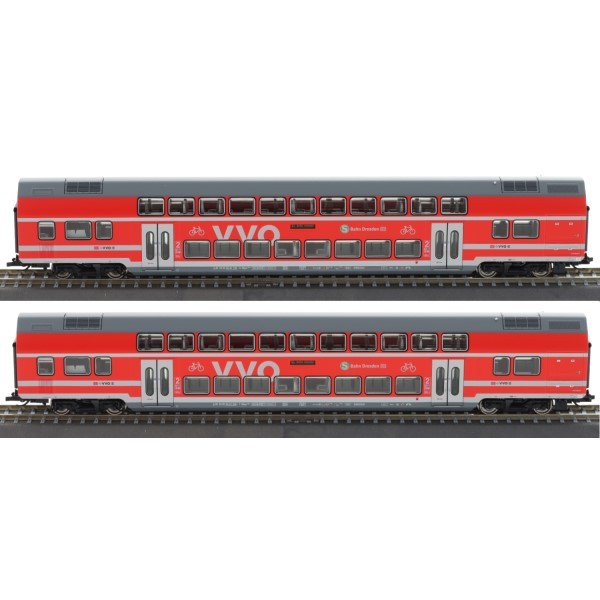 Tillig 01093 Tt 2Er Set Doppelstockwagen Vvo S-Bahn Dresden Dbag, Ep.Vi Neu-image