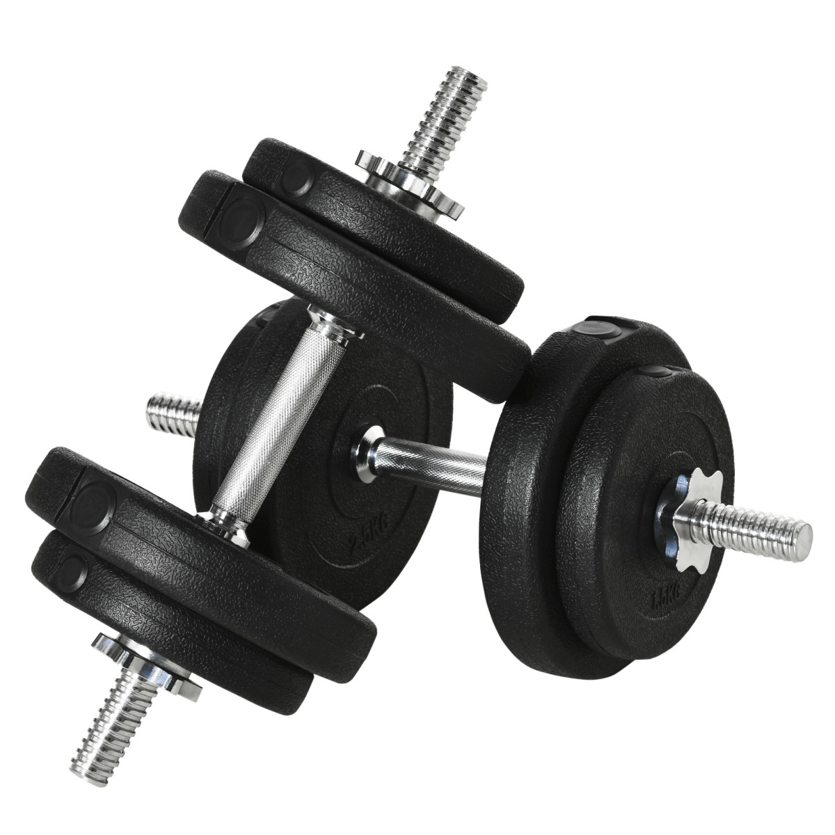 Homcom Unisex Black Adjustable Dumbbells Weight Set Hand Weight For Body Fitness In 20Kg - Image 2