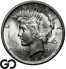 1922 Peace Dollar, Nice White Lustrous BU++
