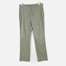 RALPH LAUREN Sage Green 100 Suede Pant Size 6 Old Money Quiet Luxury Academia