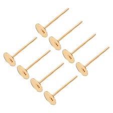 300Pcs Earring Posts, 5mm/0.2inch Stainless Steel Earring Studs, Light Gold