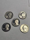 1976 P D S S S Washington Quarters Silver  Proof & BU & Clad P D S 5 Coin Set