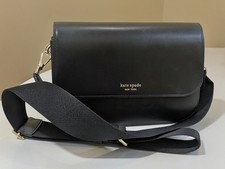 Kate Spade New York Black Shoulder Bag Magnetic Gold Hardware Logo Accent