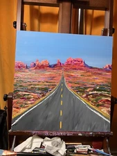 Arizona Original Landscape Oil Painting 20 X 20 Inch Desert Art Impressionism 