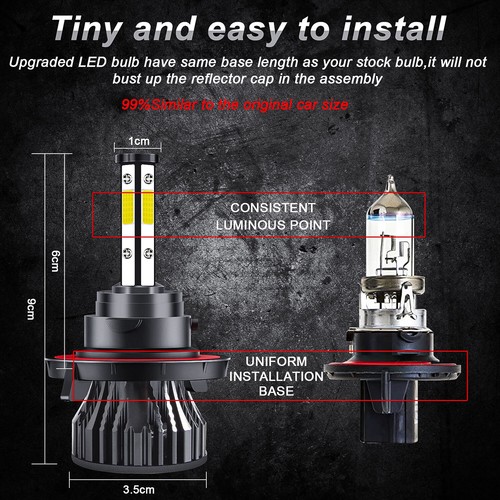 For Jeep Liberty 2008-2012 LED Headlight High/Low Beam Bulbs Combo Clear White - Foto 3 di 9