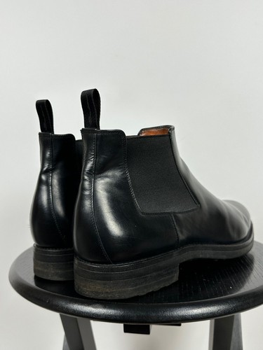 Men's Santoni Goodyear Black Leather Chelsea Boots Size 9 UK,10 US - Picture 5 of 24