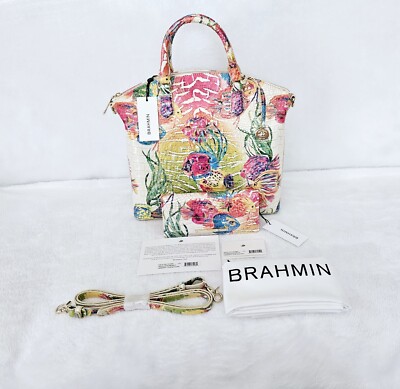 BRAHMIN SEALIFE LARGE DUXBURY SATCHEL W/ADY WALLET DAISY WRISTLET **NWT  **