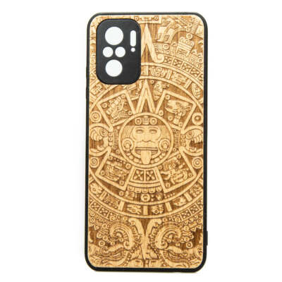 Handyhülle für Redmi Note 10/10s Bewood Aniegre Aztekischer Kalender Holzhülle
