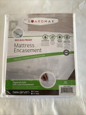 Twin Guardmax Zippered Mattress Encasement - Waterproof, Bed Bug Proof ...