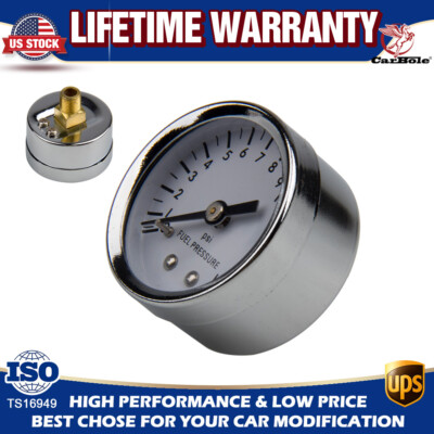 #ad Fuel Pressure Gauge 0 15 PSI Carburetor Low Pressure 1 8quot;NPT Male Fitting 1.5quot; $11.75
