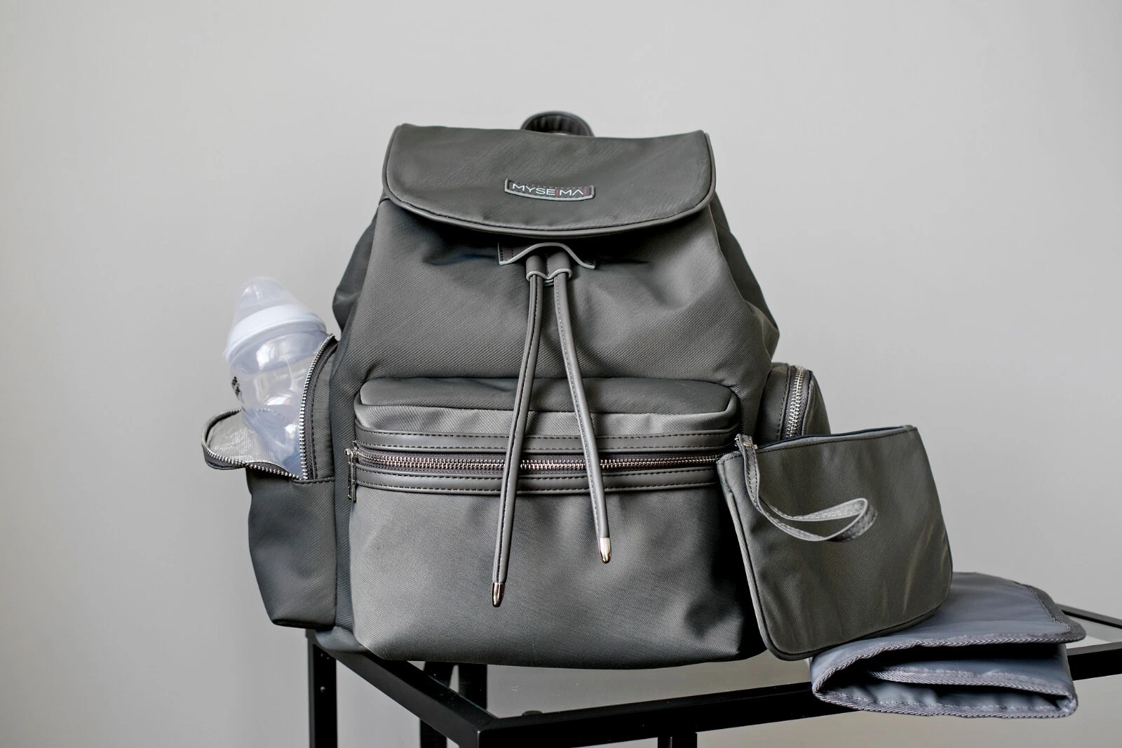 Baby Grey Neutral Changing Bag Backpack With Accessories