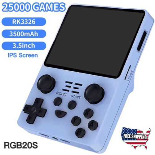 Powkiddy RGB20S Handheld Retro Game Console 16+128GB Dual TFT card 20000+ Games - Picture 1 of 16