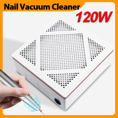 120W Nail Vacuum Cleaner Dust Absorber Fan for Manicure Pedicure with 2 Filters