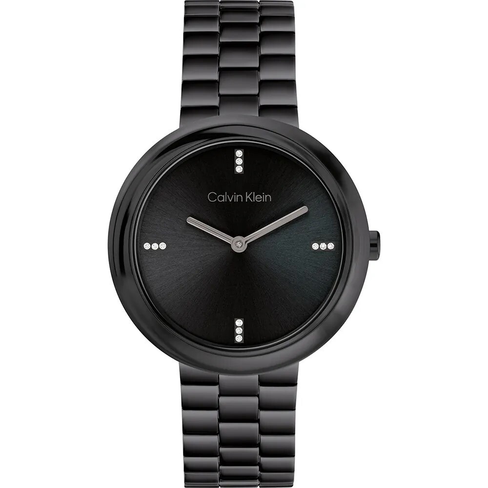 Orologio Donna Calvin Klein Twisted Bezel 25100096 In Acciaio IP Nero