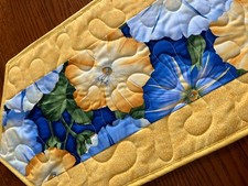 Handcrafted-Quilted Table Runner- Spring is Coming - Floral Fantasy - NEW 2025