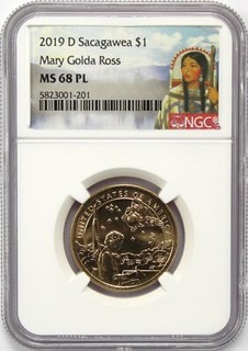 2019 D $1 Sacagawea Mary Golda Ross NGC MS68 PL