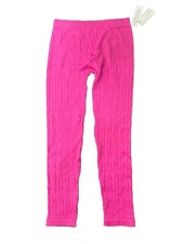 GIRLS CABLE KNIT LESSINGS ROSE VIOLET, Size L 14 .