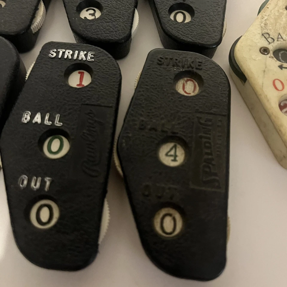 Lote 7 contadores de ataque de árbitro de béisbol softbol vintage Rawlings Wilson Spalding Foto 3 de 4