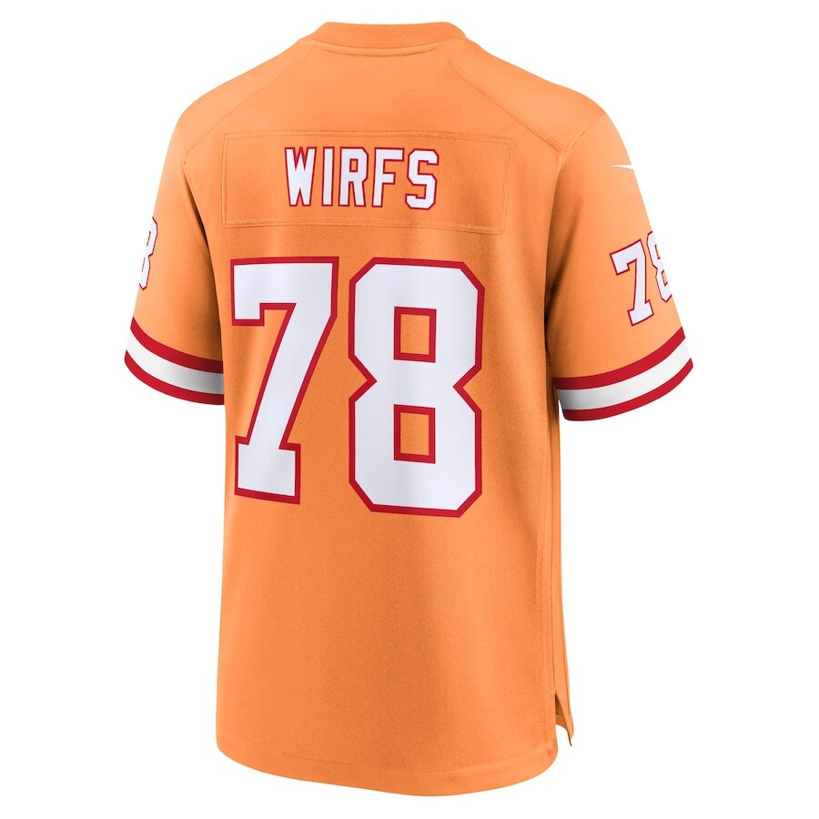 Tampa Bay Buccaneers Tristan Wirfs Nike Orange Throwback 2025 NFL