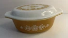 Vintage Pyrex Butterfly Gold Casserole Dish with Lid-043-1.5QT