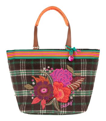 Oilily Sia Shopper Shopper Schultertasche Tasche Code Green dunkelgrün grün Neu