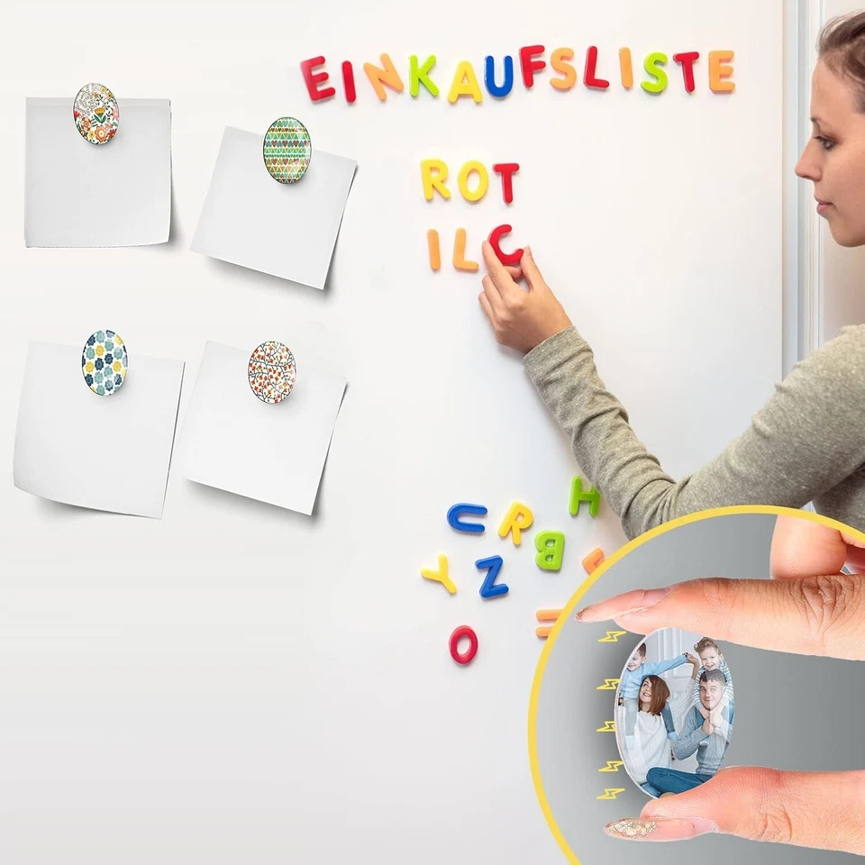 72 Piezas Imanes Artesanales Vidrio Cerámica Ferrita Imán con Respaldo Adhesivo  Foto 4 de 4