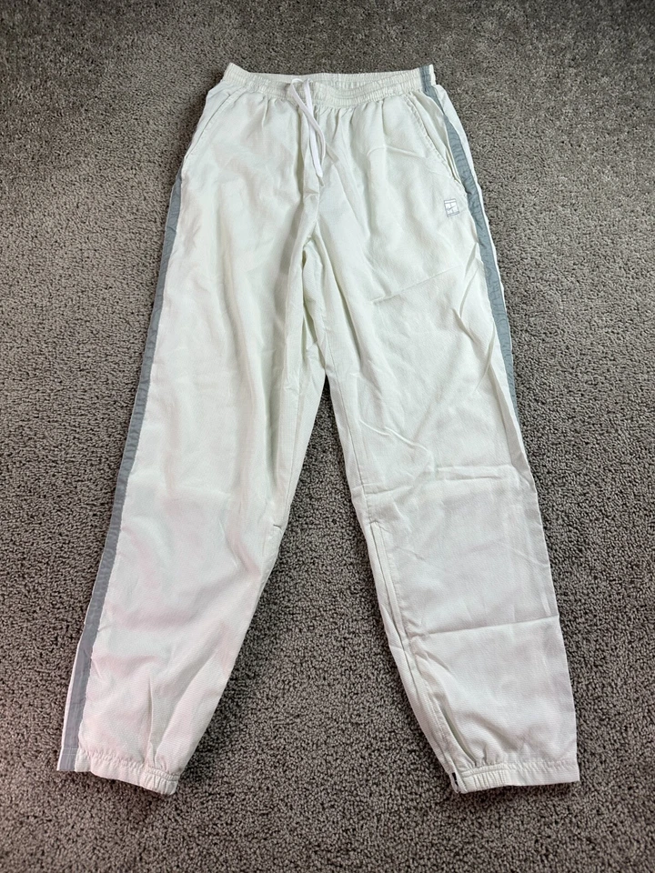 Pantalones de Tenis Nike DE COLECCIÓN Para Hombres M Blanco Gris A Cuadros Calentamiento Forrado Cancha LEER Foto 2 de 4