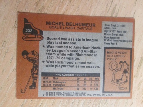1975-76 TOPPS HOCKEY, MULTI LISTING, YOU PICK EM", EXCELLENT CARDS, NO CREASES. - Picture 274 of 384