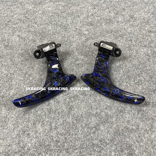 W/Blue Forged Carbon Fiber Steering Wheel Shift Paddle Fits Infiniti Q50 2014-17 - Imagen 7 de 15
