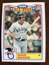 1987 Topps WADE BOGGS All-Star Game Glossy Insert Card #15 Boston Red Sox