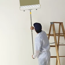 Large Paint Roller Adjustable Roller Frame Extension Poles 3 Roller Brushes Kit