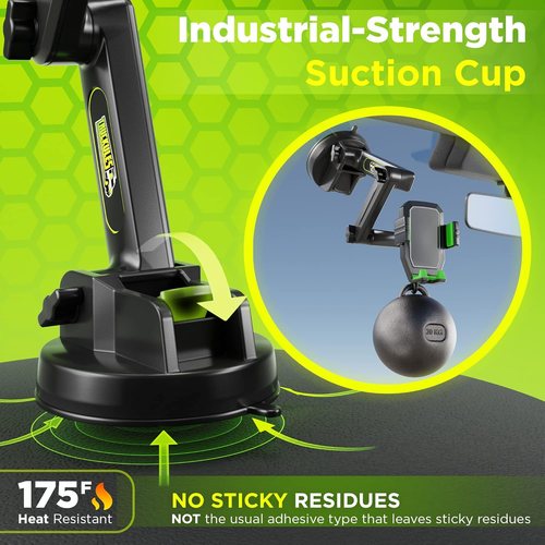 Phone Mount for Truck Phone Holder for Truck - Heavy Duty Super Suction Cup, Mob - Photo 2 sur 12