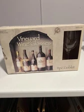 4 Pc. Vineyard Wine Glasses Goblet Set