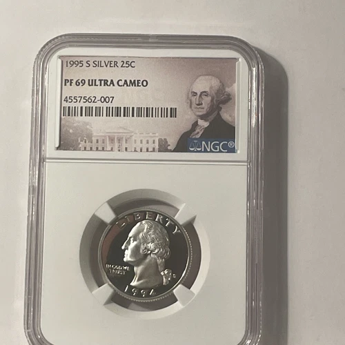 1995-S Washington Quarter 25c  SILVER! NGC Graded PF 69 ULTRA CAMEO #4557562-007