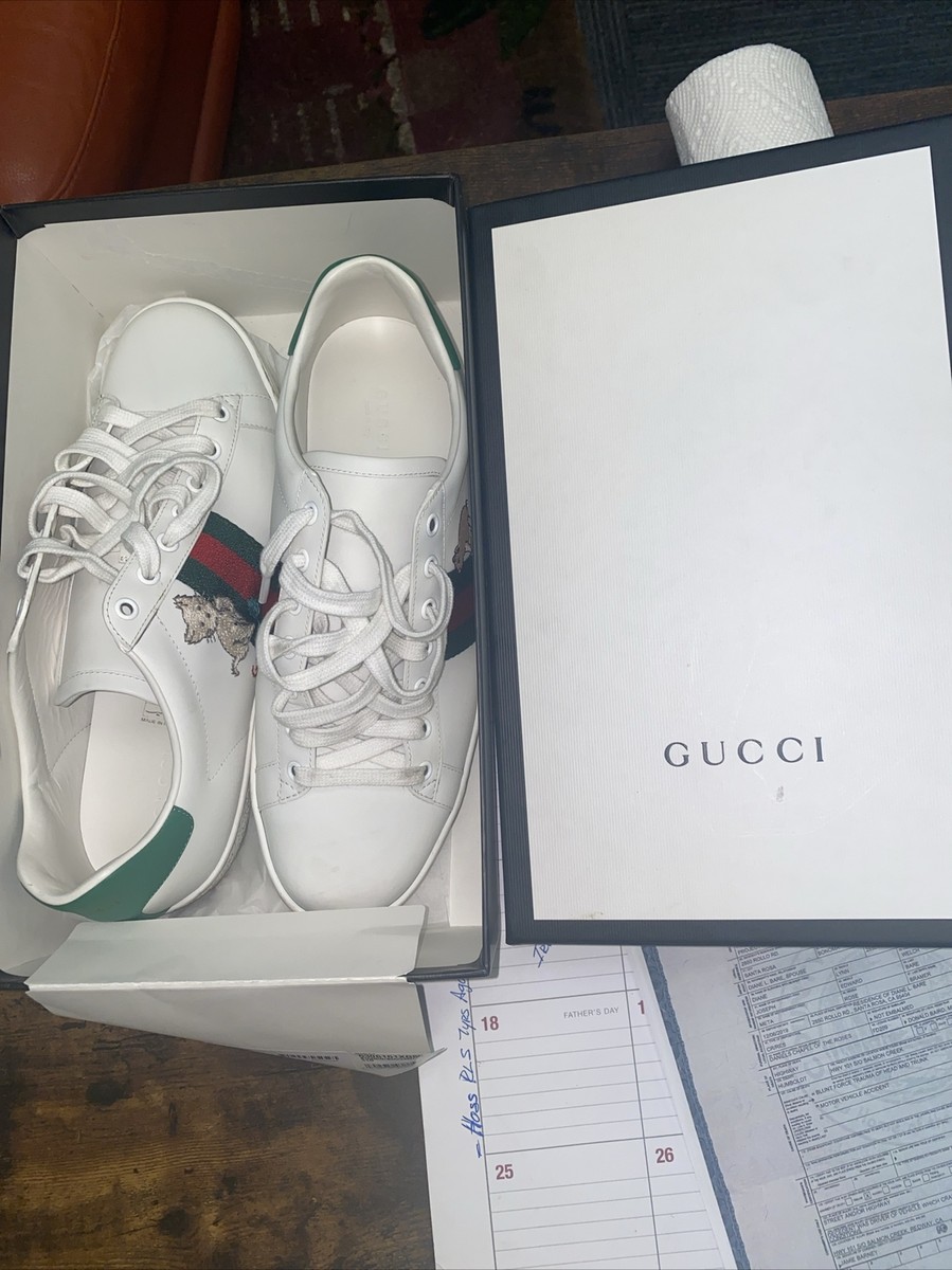 Gucci Women's Ace Embroidered Kitty- Pig Sneakers classic
