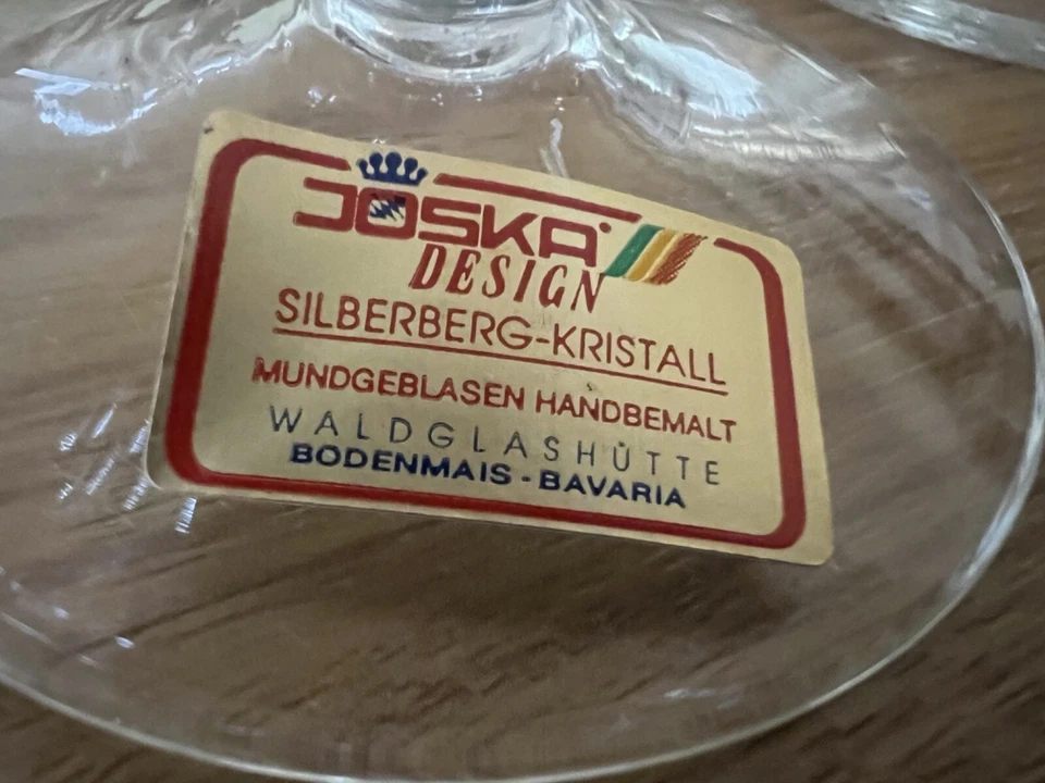 Joska Bodenmais Sherrygläser, Silberberg-Kristall, mundgeblasen, vintage - Bild 4 von 4