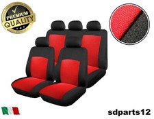 Per Fiat Lancia Coprisedili Rosso & Nero Tessuto Set Completo Fodere