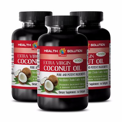 Fatty acid complex-PURE COCONUT OIL EXTRA VIRGIN 3000mg- Kidney support pills-3B